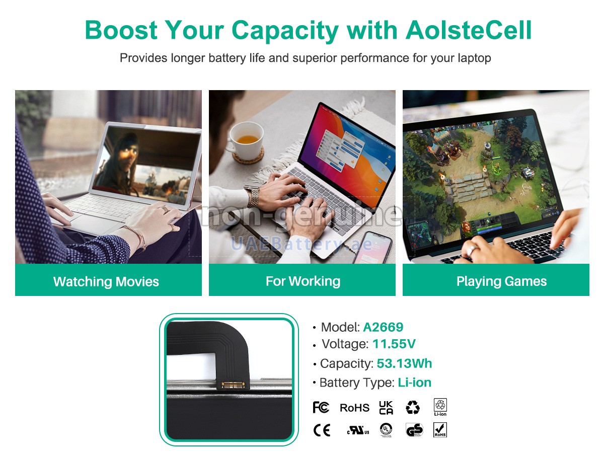 بطارية Apple MacBook Air M2 2022 MLY43LL/A