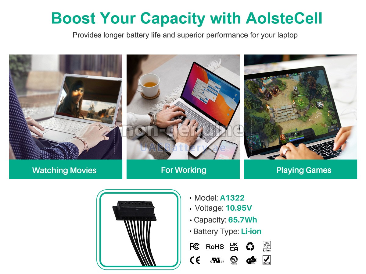 بطارية Apple MacBook Pro Core I5 2.4GHZ 13.3 inch A1278(EMC 2555*)