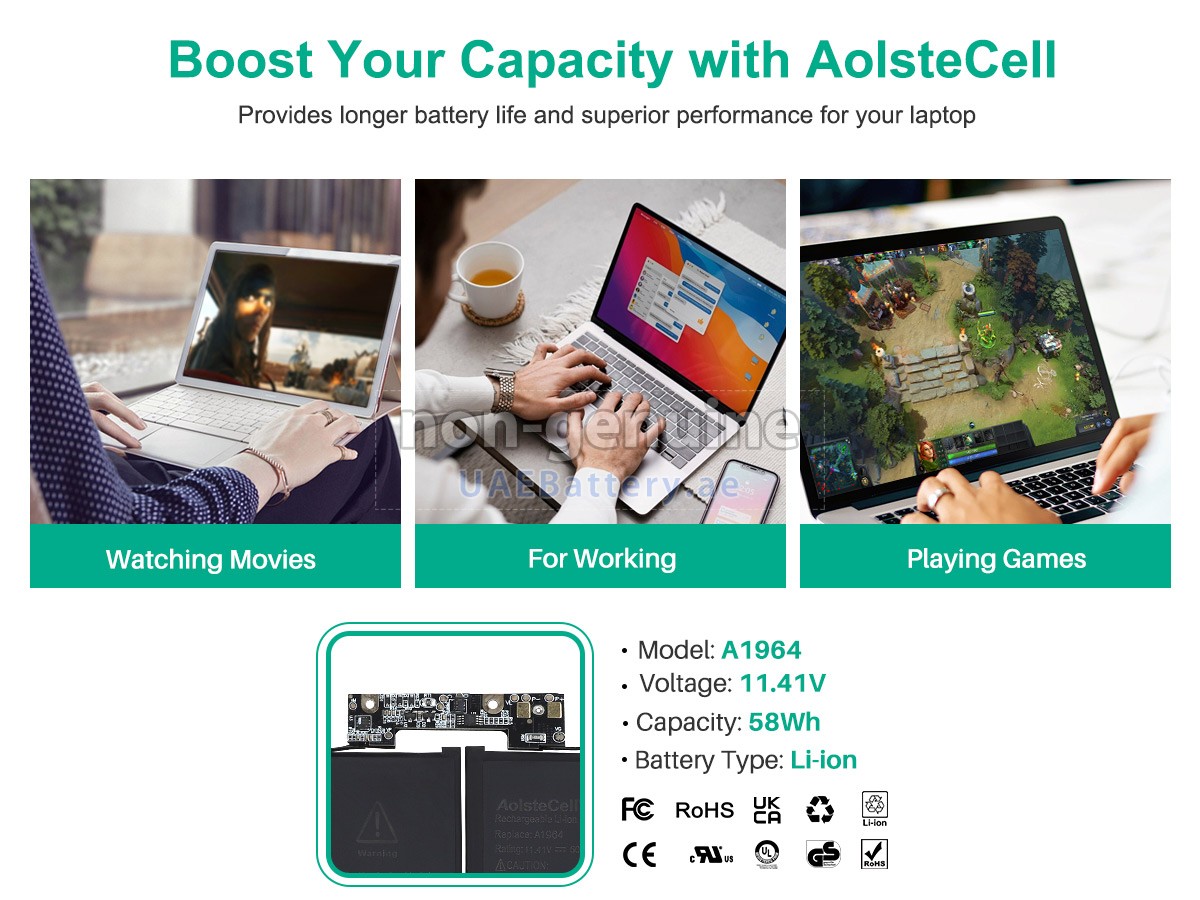 بطارية Apple MacBook Pro 13-inch 2.0GHZ Core I5(I5-1038NG7) 2020