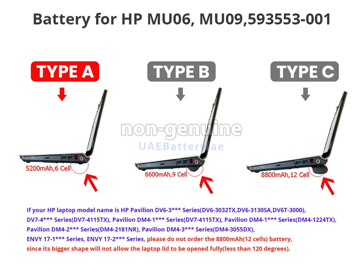 بطارية HP Pavilion DV7-6B51EO